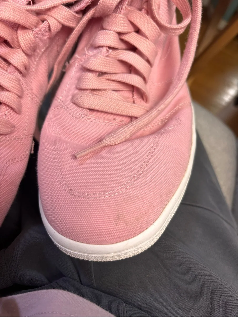 Nike Air Jordan 1 Retro High Decon Pastel Pink Canvas Sneakers Women’s Sz 9